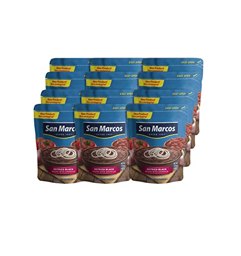Image of San Marcos Refried Black Beans With Chipotle, 15.1 oz (Pack of 12)