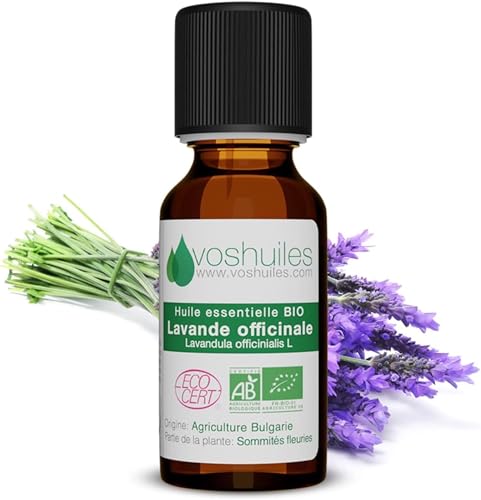 Huile essentielle lavande bio pure naturelle arôme alimentaire lavandula angustifolia détente sommeil 60ml