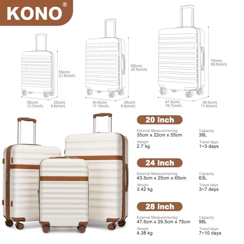 Kono 28-Inch ABS+PC Trolley