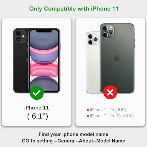 Image of for iPhone 11 Case Wallet with Card Holder,for iPhone 11 Wallet Case for Women Men,PU Leather Shockproof Magnetic Buckle Stand Flip Phone Case-Rose Gold