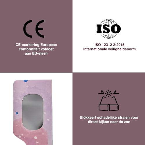 SAFE ECLIPSE Lot de 2, lunettes d’éclipse solaire, monture 45 mm, à porter sur lunettes de vue, testées EN ISO 12312-2:2015, marquage CE pour observation directe du soleil sûre – Milky Way