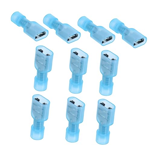 MUSISALY 150pcs Terminal Wire Connectors Electrical Spade Connectors Insulated Male Spade Connectors Wire Kit Wiring Spade Female Connectors Spade Disconnect Crimp Nylon Blue