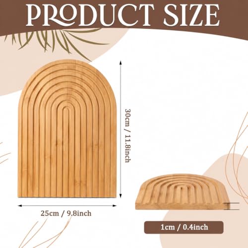 Image of Curated Cart Bamboo Wooden Rainbow Decor Tray, Decorative Serving Tray, Chopping & Serving Board, Table Tray for Decoration, Kitchen Counter, Dining Table, Living Room & Home Decor