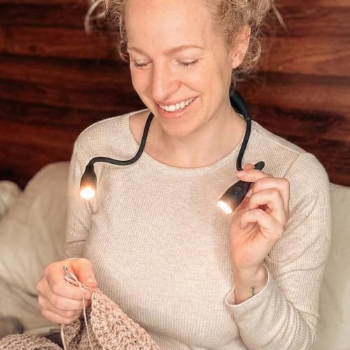 Image of Lumos Knitting Light, Crafter Light Around Neck for Knitters and Crocheters, 3 Colors & Adjustable Brightness. Portable, Wearable, Rechargeable&Long Lasting (Black)