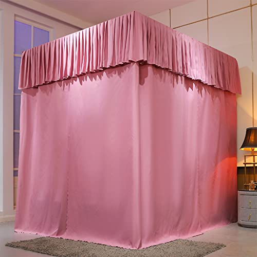 Eleganckie łóżko z baldachimem z 4 narożnymi słupkami z moskitierą w jednolitym kolorze, pasuje do podwójnego, pełnego, queen-size, king-size, idealna dekoracja sypialni dla dziewcząt i dorosłych