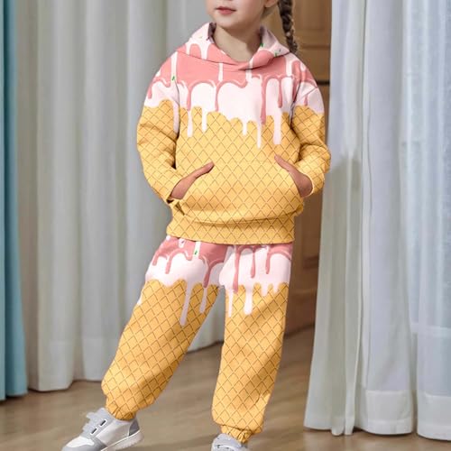 Conjunto de dos piezas con capucha camiseta manga larga y pantalón estampado #256 3