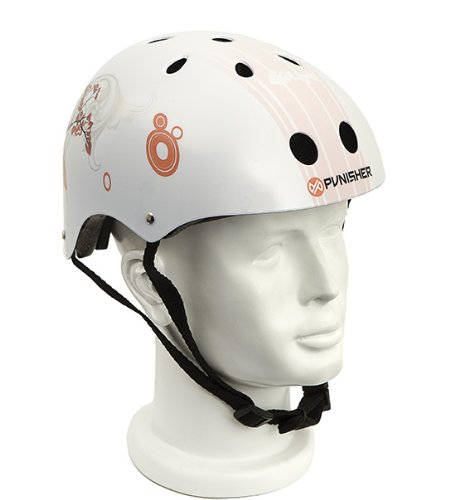 Punisher Skateboards Cherry Blossom Multi-Sport Pink Skateboard Helmet 11-vent Size Medium with Extra Helmet Pads Included
