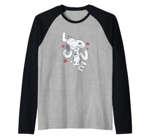 El Amor de Snoopy y Woodstock Camiseta Manga Raglan