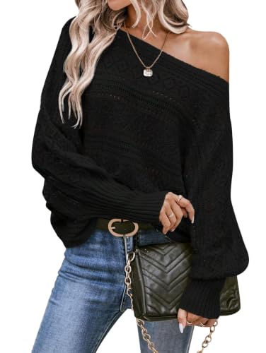 Image of Cakulo Womens Off Shoulder Oversized Pullover Knit Sweater