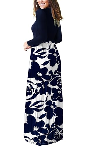 Image of AUSELILY Women's Classic Long Sleeve Dress Loose Plain Long Casual Maxi Dresses with Pockets 2026