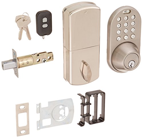 MiLocks XF-02SN Digital Deadbolt Door Lock with Keyless Entry via Remote Control and Keypad Code for Exterior Doors