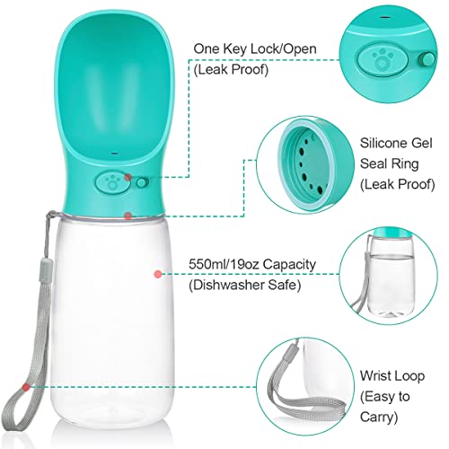 Yicostar Dog Water Bottle, 19Oz Portable Pet Water Bottle For Walking Leak Proof Puppy Dog Cat Water Dispenser For Outdoor, Travel, Hiking #TOP3
