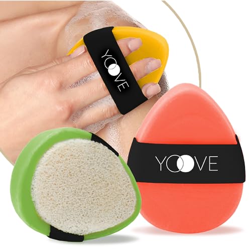 Yoove Fresh Fruit Soap with Scrubber, Assorted Natural Bar Soap with Antioxidant and Vitamin-Rich Fruit Extracts, Pomegranate, Passion Fruit, & Citrus Fruit Soap for Nourished & Radiant Skin, 3-Pack