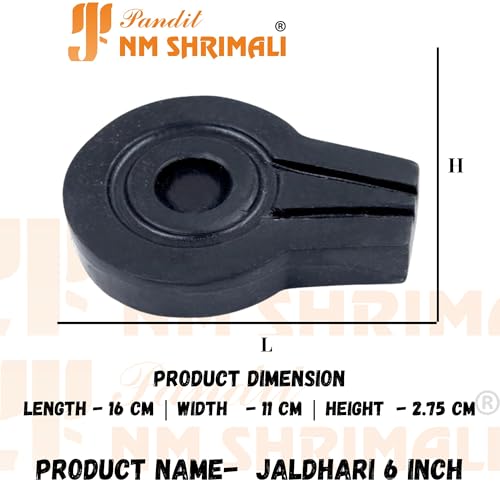 Image of PANDIT NM SHRIMALI Shivling Jaldhari Stand Jaldhara Stone 6 Inch | Black Natural Narmadeshwar Shiva Lingam Jaladhari | Accessory for Jal Abhishek, Shiv Pooja, Home Puja Temple