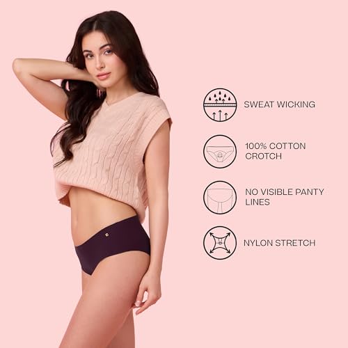 Image of Enamor Innovations Invisi, All Day Comfort, Mid Waist Hipster Panty for Women - No Visible Panty Lines, Sweat Wicking, Free Cut, Full Coverage - PH40