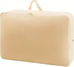Organizador Bolsa de Compressão Para Malas de Viagem Guarda Roupas e Closet Porta Edredom E Roupas (Bege)