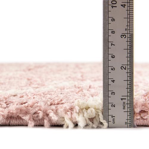 Tapete Lattice Shag 16 ft runner rosa claro miniatura 2