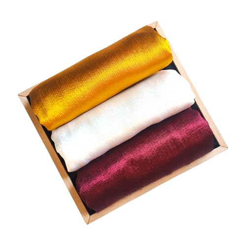Image of Premium Muna Satin Hijab | Pack of 3 | 200 cm x 70 cm | Elegant Choice for All Occasions - Parties, Weddings & Festivals |