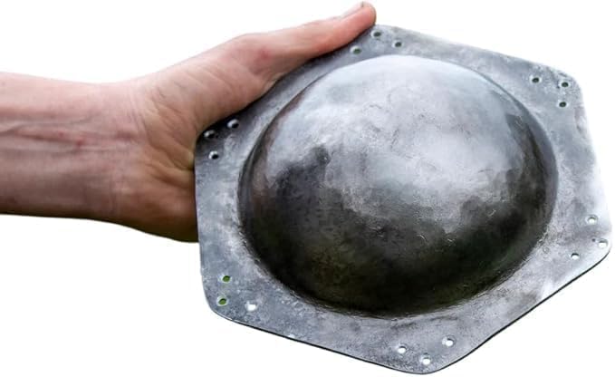 Medieval Armory Reproductions Steel Shield Boss, 18 Gauge Construction, Traditional Round Umbo Design