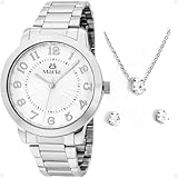 Presente pra ela: relogio feminino aço inox elegancia casual medio +