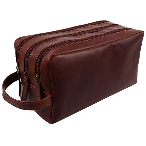 Image of Oakridge Leather Mens Large Washbag/Toiletry Bag
