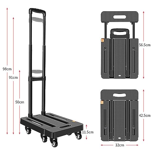 Carretilla plegable con 6 ruedas giratorias para carga pesada miniatura 5