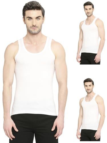 Image of VIP Bonus Premium Round Neck Premium 100% Cotton Sleeveless White Vest Combo for Men