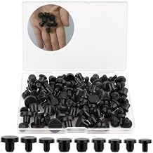 90 Pcs Silicone Rubber Hole Plugs - Assorted Sizes 4-9.5mm, Durable Round Rubber Stopper Plugs for Holes, Waterproof Black Silicone Plugs Set for Bottles, Pipes, and Test Tubes 90