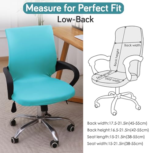 Image of HOKIPO 'SereneSolids' 140 GSM Office Chair Cover for Desk Chair (Low-Back) - 140 GSM Stretchable Fabric - Washable, Durable & Anti-Slip - Fits Small & Low-Back Office Chairs, Sky Blue (AR-6222-SBLU-S)