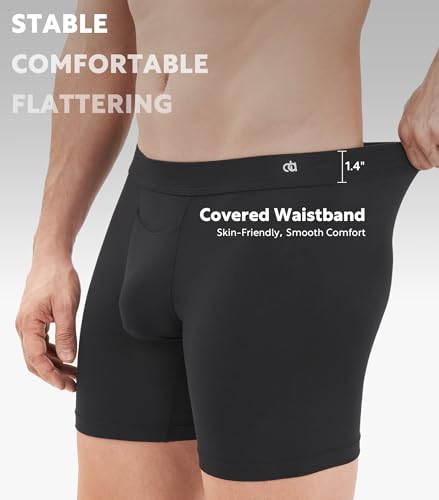 DAVID ARCHY Men's Breathable Underwear Soft Comfortable Moisture-Wicking with Fly Underwear Boxer Briefs for Men 3 Pack3