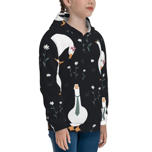 Fashionable Goose Kids Pullover Hoodies Boys Sweatshirts Girls Athletic Clothes with Pocket3