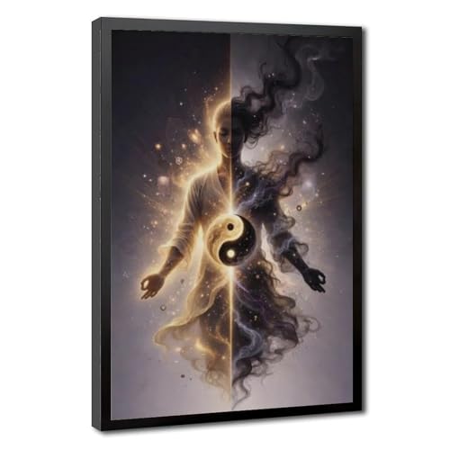 Toile Yin-Yang de dualité spirituelle déco murale chambre zen