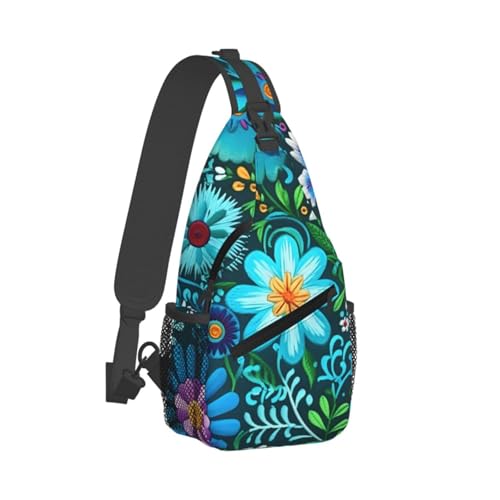 Colorful Flowers Floral Sling Backpack Unisex Crossbody Chest Bag Shoulder Chest Bag For Women Men Hiking Travel2