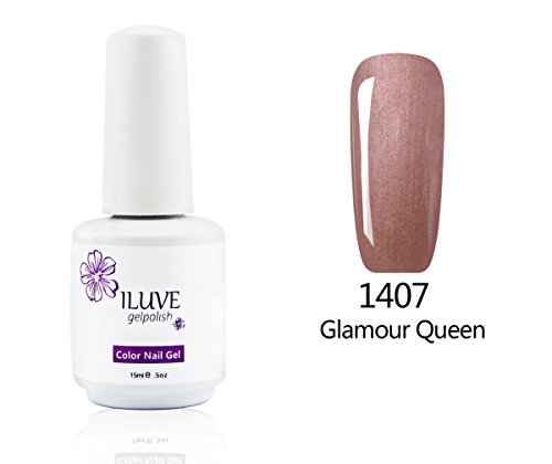 iLuve Long Lasting Soak Off Nail Polish with 238 Color Choices | 1 bottle with 15ml of UV Gel Polish | Glamour Queen Color #1407