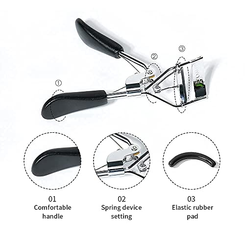 Fxidaaimt Best Curling Eyelash Curlers Samll & Portable Handle Stainless Steel Eyelash Styling Aid Beauty Tool Set For All Eye Shapes And Eyelash Curler Big Eyes, Get Perfect Curl In 5 Seconds(Black) #TOP1