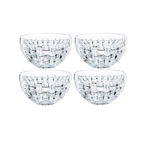 Nachtmann Bossa Nova, 101322, ciotole per snack in vetro di cristallo, 4 pezzi, diametro 9,8 cm, 4 pezzi, piatti da portata lavabili in lavastoviglie