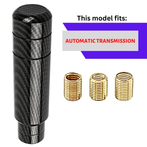 Shift Knob - Carbon Fiber Style - Shifter Stick For Automatic Transmission Only - Weighted - Truck Shift Knob - Stick Shift Knob - Gear Shift Knob, Black, Grey #TOP6