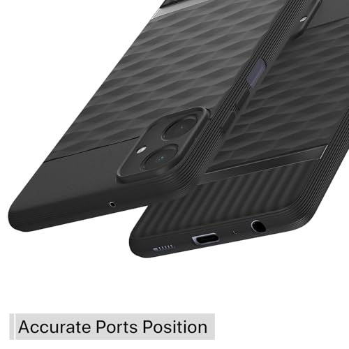 Image of Pikkme Back Cover for Samsung Galaxy M05 / A05 / F05 Camera Protection 3D Hexa Cube Design Silicone Protective Bumper Case (Black)