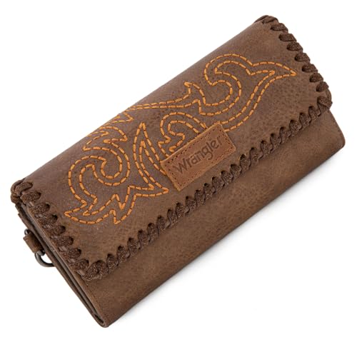 Image of Montana West X Wrangler Western Wallets for Women Trifold Wristlet Wallets Large Capacity Women Clutch Wallet with Coin Purse