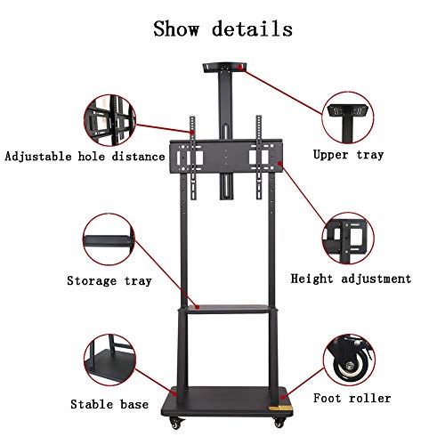 Soporte móvil ajustable para TV 32"-100" con ruedas miniatura 6