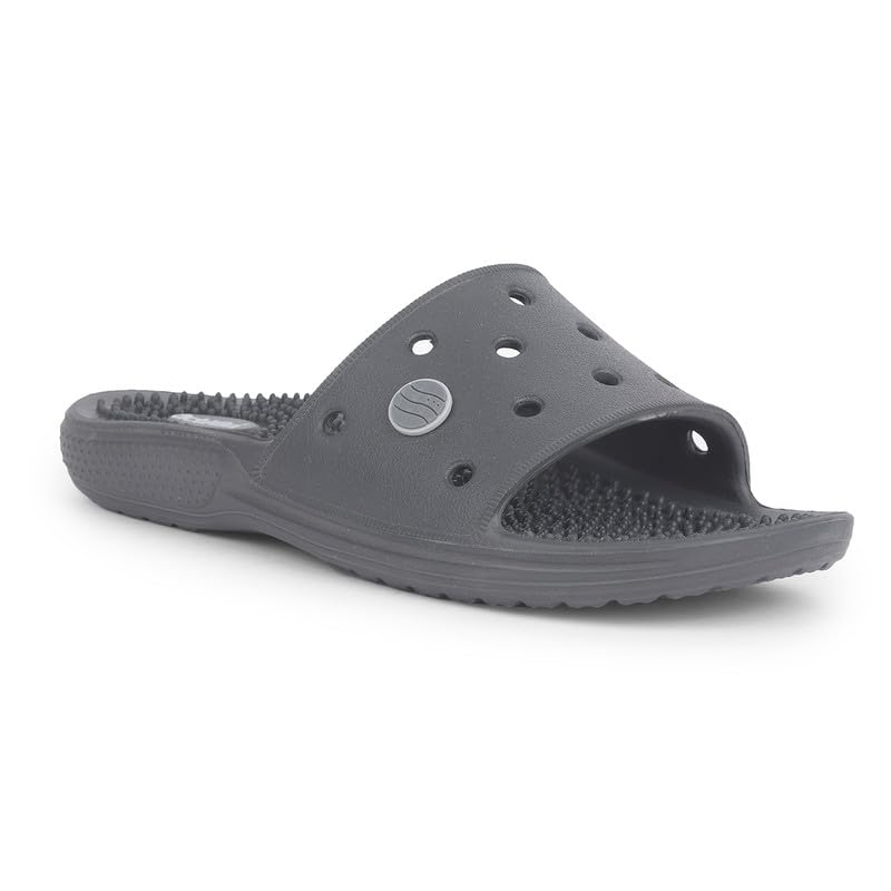 Image of ACTION Men's Acupressure EVA Slide Slippers | Lightweight | Massage Footbed | Anti-Skid Sole | Waterproof | Quick Dry | Indoor & Outdoor Comfort Slides