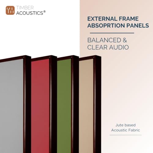 Image of Timber Acoustics Soundproofing Wooden Frame Acoustic Panels, Rockwool Safe 'n' Silent Pro. (WALNUT) [SET OF 3] (Wine, 2'X4'X3 inch)
