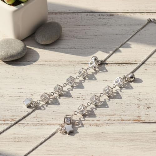 Image of Parasmoni Silver Anklet for Women