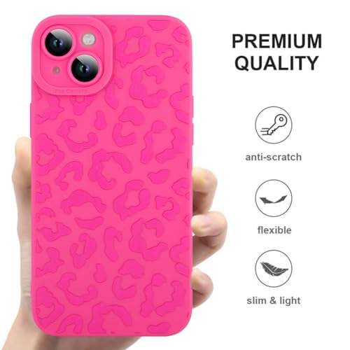 Image of ZIYE for iPhone 13 Case Hot Pink Leopard Pattern Phone Case