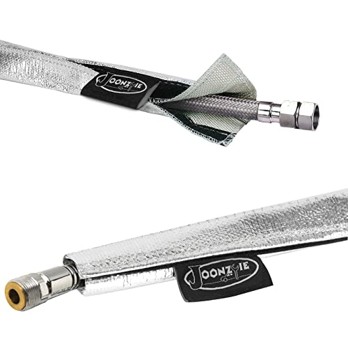Heat Shroud Sleeve Aluminized Silver Sleeving 3/4" I.d.x10Ft For Ultimate Heat Protection Hose With Hook And Loop Closure With 10Pcs 7.8Inch Stainless Steel Cable Metal Zip Ties #TOP1