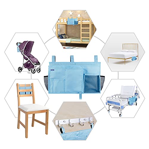 Image of Surblue Caddy Hanging Organizer Bedside Storage Bag for Bunk and Hospital Beds (Skyblue)