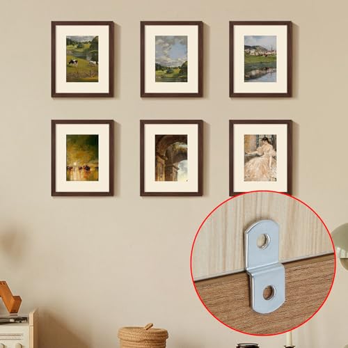 Image of T Tulead 20PCS Canvas Offset Clips for Picture Framing, Double Hole Canvas Clips 1 /9 inch Iron Offset Mounting Clips Framing Tools, Include Screws