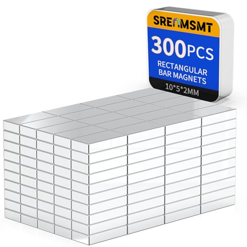 Image of Powerful Neodymium Bar Magnets, 300 Pack Heavy Duty Magnet, 10x5x2mm | Rare Earth Magnets, Rectangular Magnets, Small Magnet Strong for Fridge, DIY, Garage, Kitchen, Science, Craft, Office
