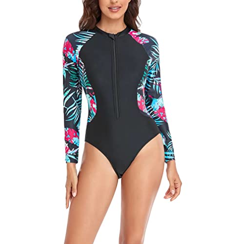 Maillot de bain de surf anti-ventre plat à manches longues pour femme 0042fhly M