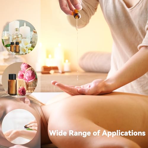 Ysimple 1ml Braune Leere Glasflaschen - 30 Stück Braune Mini Flasche Leer, Tropfflasche Mini Glasflaschen, Tropfflasche Lieferung Mit Pipette Spritze Aufkleber, für Ätherisches Öl, Massage